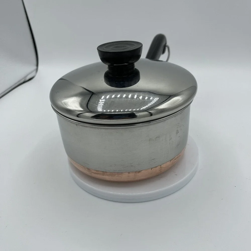 Revere Ware 1 Quart‎ Copper Clad Stainless Steel Sauce Pan W/Lid USA